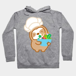 Cute Salad Chef Sloth Hoodie